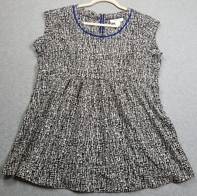 Top túnica maternidad maternidad mujer mediana M negro blanco abstracto manga corta Foto 1 de 4