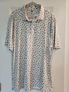 Graham Luxe Polo Shirt Men’s Size XXL (2XL) Grey Leopard Print Short Sleeve - Picture 1 of 9