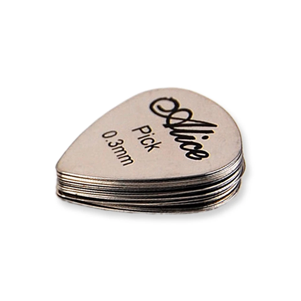 Alice Edelstahl Plektren Set Plektrum Picks Pleks Plektra Plektron Gitarre 3pcs