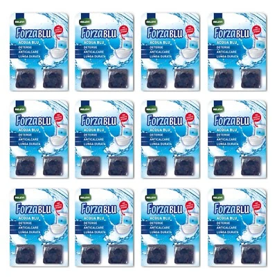 24 cubi RELEVI Forza Blu detergente Acqua anticalcare Cassette Esterne WC 50gr - Image 1 of 3