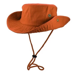 Unisex 100% Cotton Bucket Hat Fish man Camping Safari Boonie Sun Summer - Picture 1 of 70