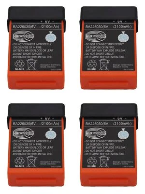 4PCS 2100mAh HBC Radiomatic Battery BA225030 6V Remote Control Rechargeable New - Image 1 of 4