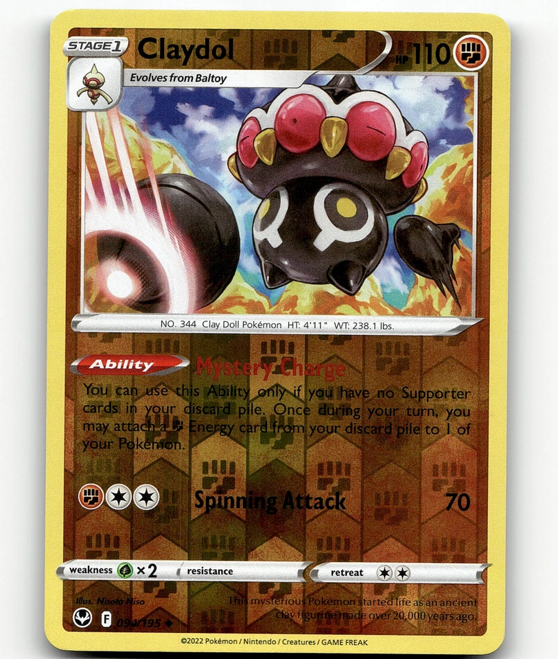 Pokemon Claydol Reverse Holo 94/195 Silver Tempest NM/M - Image 1 of 1