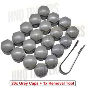 WHEEL NUT COVERS FOR AUDI A6 A7 A8 R8 Q2 Q3 Q5 BOLT CAPS 17mm BLACK ROUND GREY - Picture 1 of 9