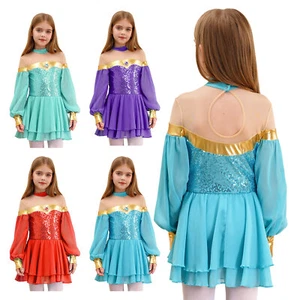 Girls Dancewear Stage Performance Halloween Dress Up Sparkles Dance Leotard - Picture 1 of 44