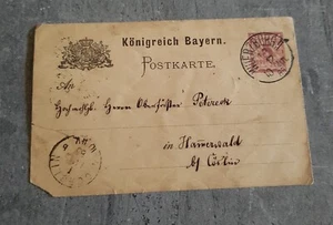 BAYERN 5PFENNIG POSTAL CARTA POSTAL CIRCULED ENVIAR A COSLIN-COSZALIN 1885 - Imagen 1 de 2