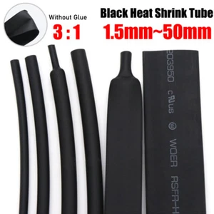 3:1 Ratio Heatshrink Black Heat Shrink Electrical Tubing Wrap Sleeving Car Cable - Picture 1 of 11