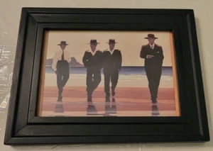 VTG Framed Art Print 4x6 "The Billy Boys" Artist Jack Vettriano Black Frame - Picture 1 of 2