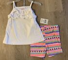 (NWT) Swiggles Girl’s Size 3T White & Bright Pink Tank 2Pc Casual Short Set