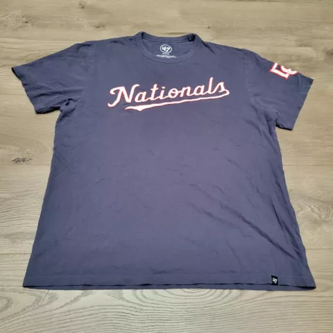 Washinghton Nationals Baseball Shirt Medium Blue Forty Seven 47 Embroidered Cover