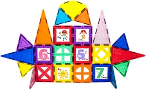 Picassotiles 42 Stück magnetische Bausteine mit 32 Stck. Fliesen und 10 Stck. Einklicken - Bild 1 von 12