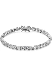 Pulsera de tenis de circonio cúbico de plata esterlina sólida de 3 mm Adirfine - Imagen 1 de 6
