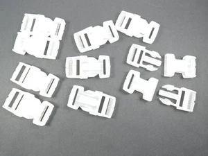 10 x 20mm Side Release Buckle Clips for Webbing Delrin Plastic Frost White - Picture 1 of 6