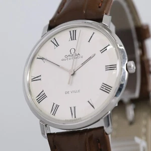 *NEAR MINT* Vintage 1966 OMEGA De Ville Cal.711 Automatic White Roman Men's 33mm - Picture 1 of 16