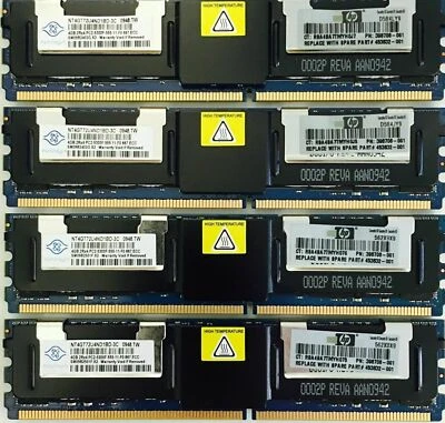 HP DELL 32GB (8x4GB) DDR2 PC2,5300F 667MHz ECC Fully Buffered SERVER MEMORY RAM  - Image 1 of 3
