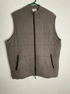 Peter Millar Men's Large Quilted Puffer Crown Essex Vest Cotton Wool Gray Golf - Picture 1 of 9