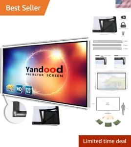 Portable 120-Inch Projector Screen with Stainless Steel Telescopic Frame - 16:9 - Picture 1 of 8