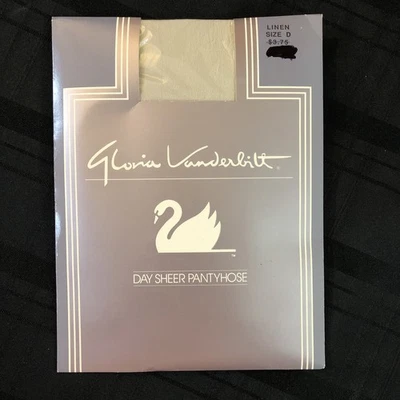 Vintage 80s 90s Gloria Vanderbilt Day Sheer Pantyhose Size D LINEN - Image 1 of 4