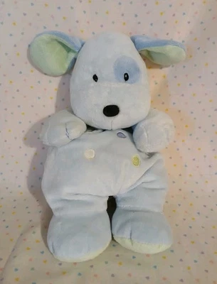 Carter's Just One Year Puppy Dog Blue Green Musical Pull Stuffed Plush 12" READ - Image 1 of 4