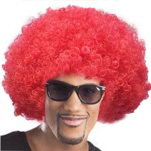 80s Afro Puff Wigs Colorful Halloween Fancy Funny Wigs Birthday Party - Picture 1 of 23