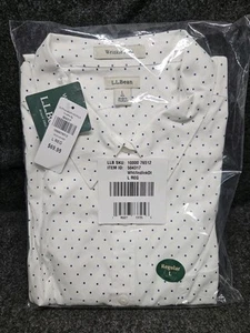 NWT LL Bean Women's Sz L Reg Wrinkle-Free Pinpoint Oxford Shirt - Picture 1 of 5