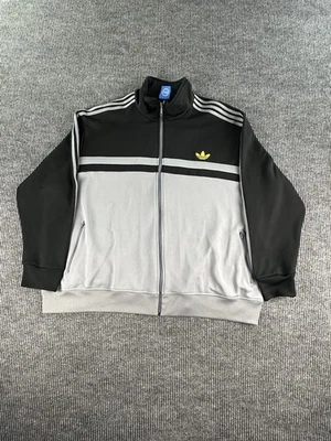 Adidas Track Jacket Mens 3XL Black Gray Originals Classic Zip Trefoil Firebird - Image 1 of 4
