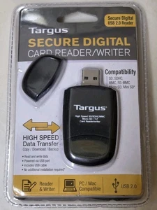 NEW Targus Secure Digital SD Card Reader Writer USB 2.0 High Speed For PC/Mac - Picture 1 of 2