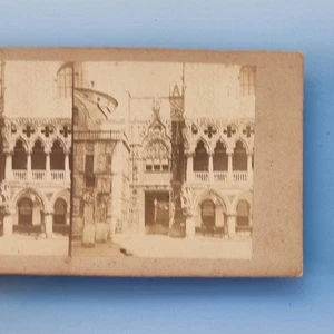 Venice Stereoview C1860 Real Photo Italy The Carta Gate - Picture 1 of 3