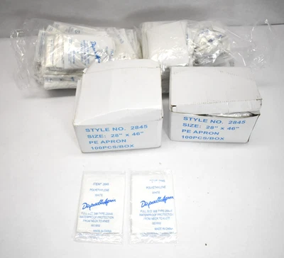 Delantal Desechable Tipo Babero 28” x 46” Blanco Desde Cuello hasta Rodilla 387 Cantidad Foto 1 de 4