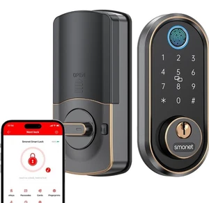 Cerradura de puerta delantera inteligente SMONET Pro ‎‎Bronce frotado con aceite Y1-OBF-S nueva caja abierta - Imagen 1 de 7
