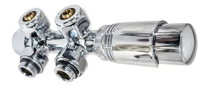 Multiblock Set für Heizkörpe - Hahnblock Ventil Anschlussarmatur inkl. Thermo... - Bild 1 von 4