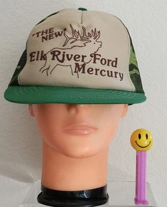 Vintage Elk River Ford Mercury Händler Schaumstoff Druckknopflasche Truckermütze Tarnmuster Netz hergestellt in den USA - Bild 1 von 7