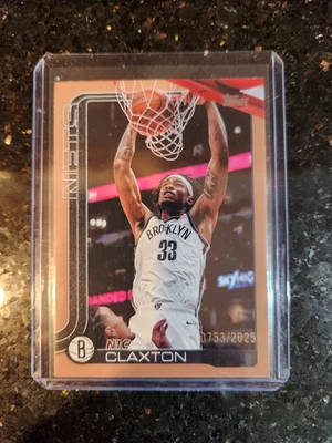 2025 Topps Basketball Nic Claxton SP Gold Parallel 753/2025 Brooklyn Nets #10 - Image 1 of 2