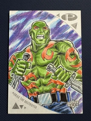2019 Upper Deck  Marvel Premier Drax By Erwin Ropa Sketch Card  1/1 - Image 1 of 2