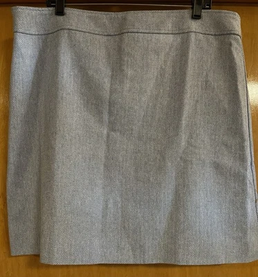 J. Falda lápiz Crew J Crew para mujer 16 lino algodón azul blanco espiga nueva sin etiquetas Foto 1 de 4