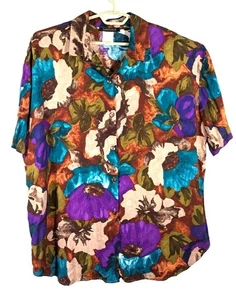 Camisa Cascais 2X Floral Manga Corta Abotonada 100% Rayón Multicolor - Imagen 1 de 4