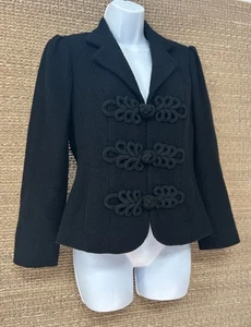 Ralph Lauren Women's Wool Blazer Soutache Jacket Size 4 Black - Picture 1 of 20