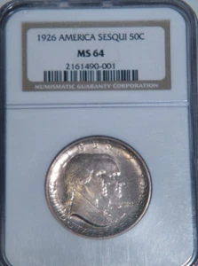 Medio dólar conmemorativo del sesquicentenario de 1923 clasificación NGC como nuevo 64 - Imagen 1 de 4