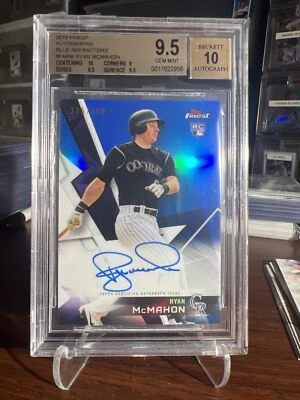 2018 Topps Finest RC RYAN McMAHON Blue Refractor AUTO /150 BGS 9.5/10 Rookie Gem - Image 1 of 3