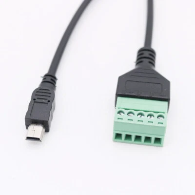 1pc Mini Male to 5 Pin Screw Connector with Shield Terminal Connector Cable 30cm - Image 1 of 4
