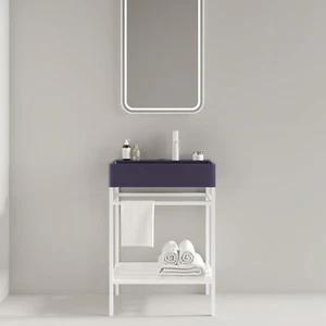 LOFI 24"Bathroom Vanity w/Ceramic Basin,Freestanding Bathroom Console Sink Set,G - Picture 1 of 5