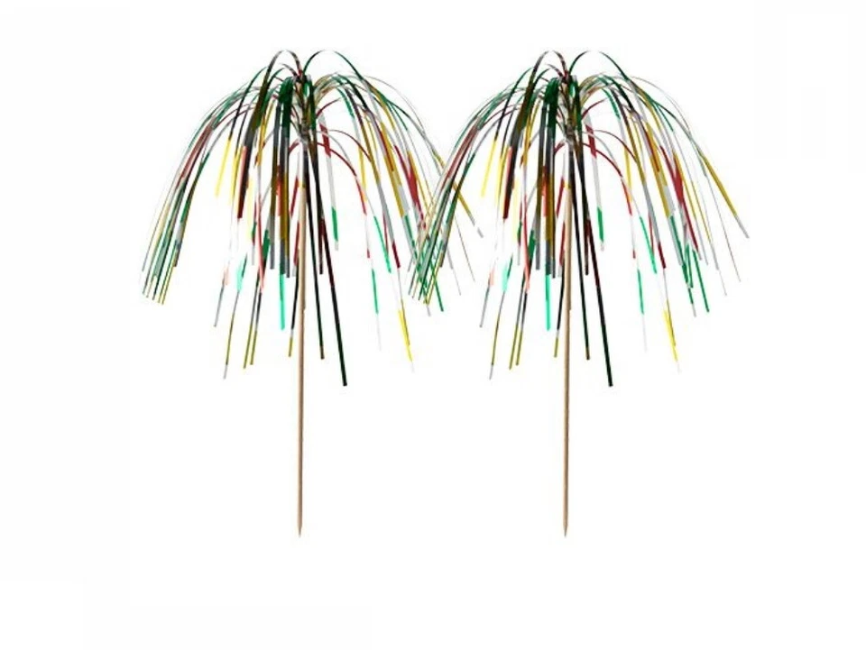 200 Deko Picker 15,5 cm multicolor Feuerwerk Palme Eisdekoration Cocktail - Bild 1 von 1