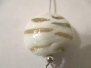 10 Lampwork Glass Mica Sparkly White 20x20x9 mm Pendant Beads SG - Picture 1 of 4