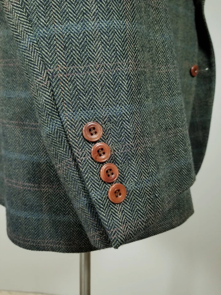 Chaqueta Blazer Abrigo Deportivo 56R Portly MAGEE Verde Naranja Azul Rosa Tweed a Cuadros Foto 1 de 4