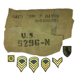 Vintage WW2 US Army Patch LOT x 6 Sergeant Corporal Chevron MUC Armored Calvary - Picture 1 of 4