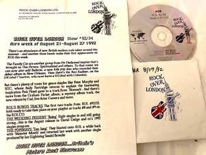 8/27/92 ROCK OVER LONDON AOR: AZTEC CAMERA (LIVE), BALOON, XTC, FAMILY CAT, XTC - Picture 1 of 3