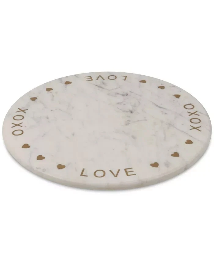 Marta Stewart H20150 White Marble Round Lazy Susan - Image 1 of 3