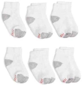 24A32 Hanes 362/6 Ultimate Boys 6-Pack Ankle Socks LG White - Picture 1 of 1