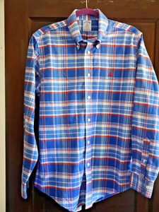 NUEVA Camisa Brooks Brothers MED Regent SIN Hierro AZUL CUADROS OXFORD SUPIMA ALGODÓN J - Imagen 1 de 3