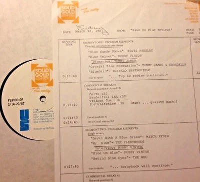 RADIO SHOW: BLUE! 3/20/87 BOBBY VINTON, FATS DOMINO, LEON RUSSELL, VAN MORRISON Foto 1 de 2